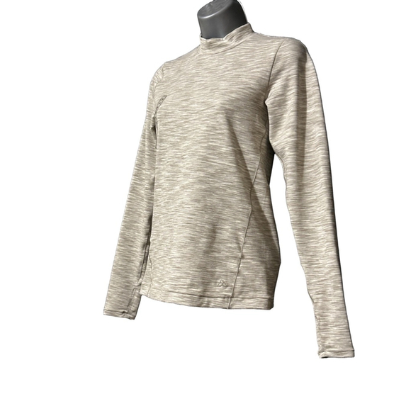 Alpine Design Women's Field Knit Mock Neck Light Khaki Space Dye Shirt Sz-XSmall - Picture 2 of 11